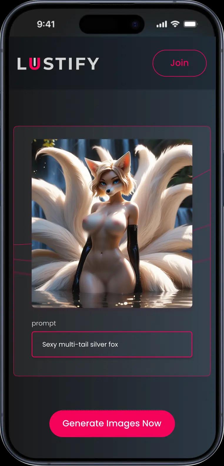 sexy nine tailed female fox