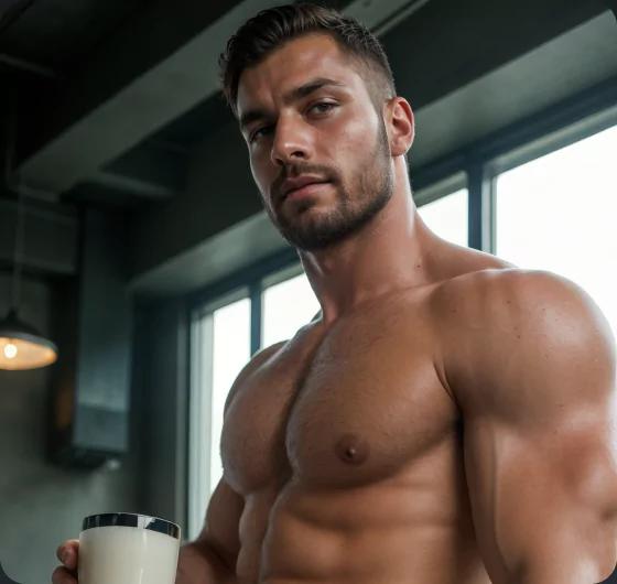 gay man with sexy shoulders and chest